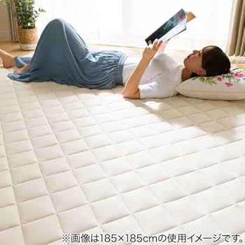 【新品】ニトリ 洗える接触冷感キルトラグ BE Nクールキルト　185X240 洗える接触冷感キルトラグ(NクールBH GY 185X185) | ニトリ